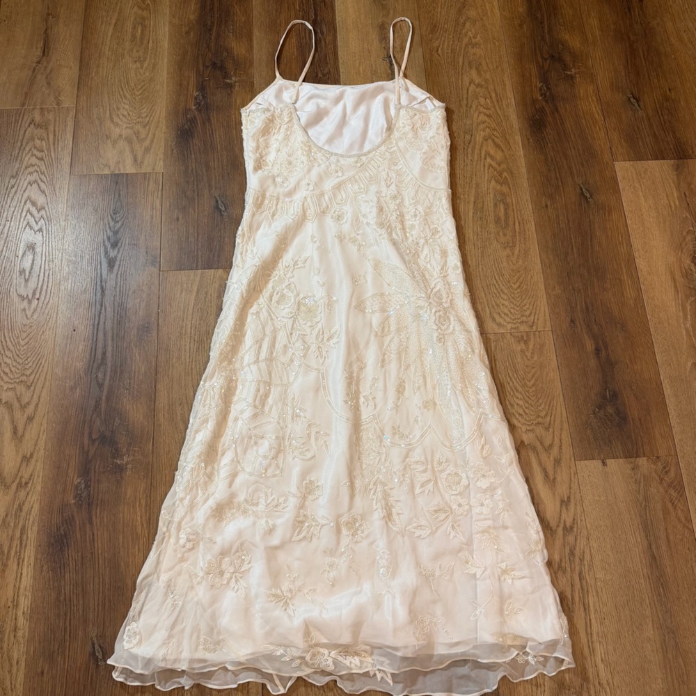 Vintage Y2K 100% Silk Beaded Dress Vintage Beaded Dress Vintage Wedding Dress - Picture 12 of 16